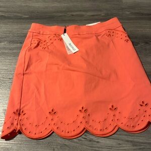 Chico's Coral Eyelet Mini Skort